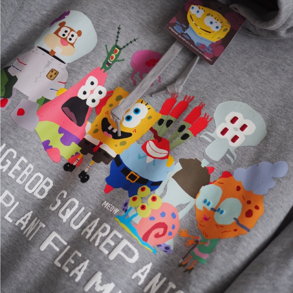 Cactus plant flea market Spongebob Squarepants pullover Uniqlo hoodie new - Picture 5 of 8